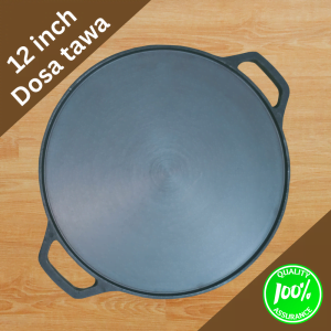 12 inch Cast iron dosa tawa double handled