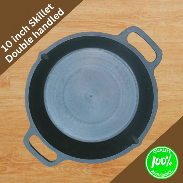 10 inch cast iron skillet-double handled