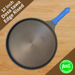 12 inch cast iron dosa tawa-edge raised