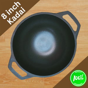 8 inch cast iron kadai-Smooth Finished