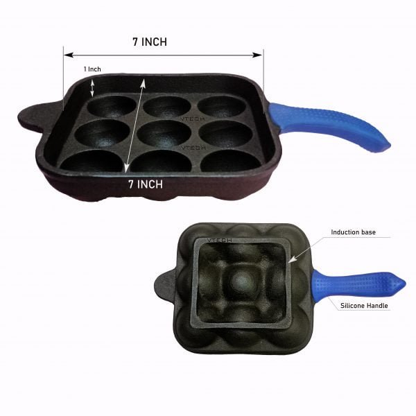 Square Cast iron Paniyaakal 9 pit