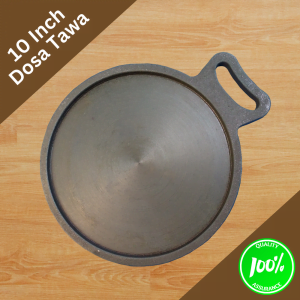 10 inch Cast Iron dosa tawa Pre Seasoned