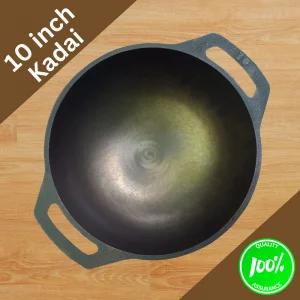 10 inch Cast Iron Kadai-Smooth Finished